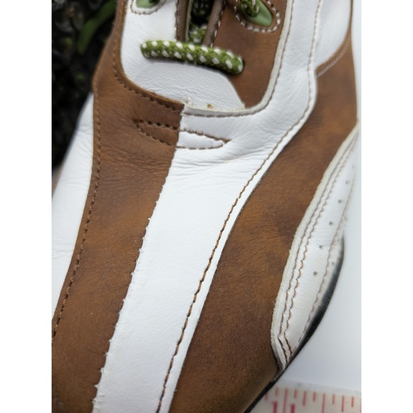 FootJoy Women's LoPro Golf Shoes US 8 M 97114 Soft Spike White Brown Lime Green - Picture 11 of 12